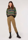 Geometric Chevron Jumper, Green, large