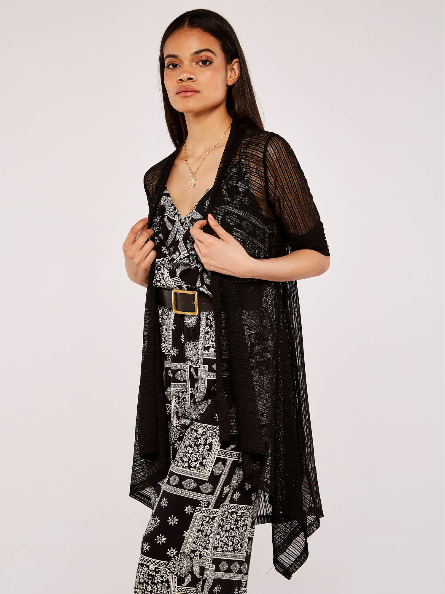 Mesh hotsell cardigan black