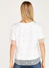 Metallic Mesh Layer Tee, White, large