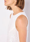 Floral Embroidered Shift Mini Dress, White, large