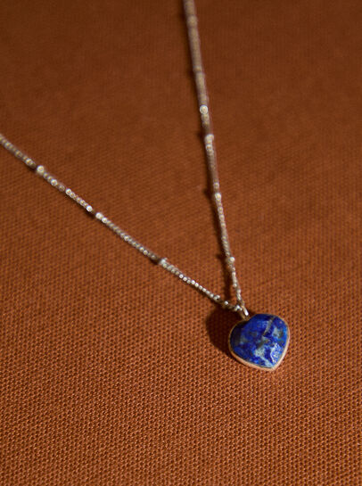 Silver Tone Heart Pendant Necklace