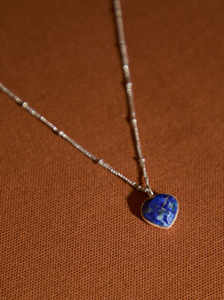 Silver Tone Heart Pendant Necklace