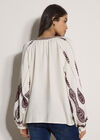 Floral Leaf Embroidered Blouse, Cream, large