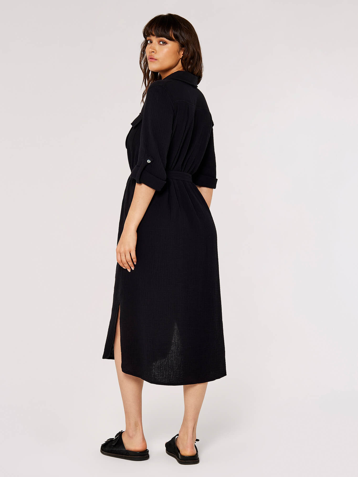 Black midi clearance tee dress