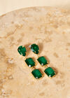 Gold Green Jewel Drop Earrings, Assorted, large