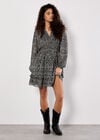 Paisley Mini Dress, Black, large