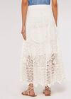 Folk Embroidered Maxi Skirt, White, large