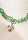 Green Stone Turtle Charm Bracelet, Green, large