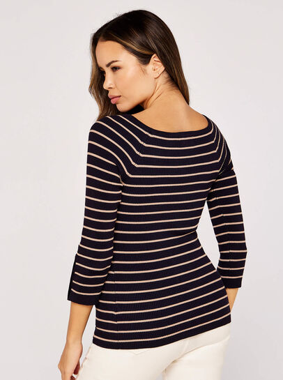  Stripe Ribbed Jumper