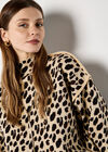 Animal Print Knitted T-Shirt, Stone, large
