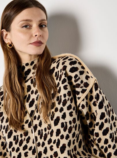 Animal Print Knitted T-Shirt