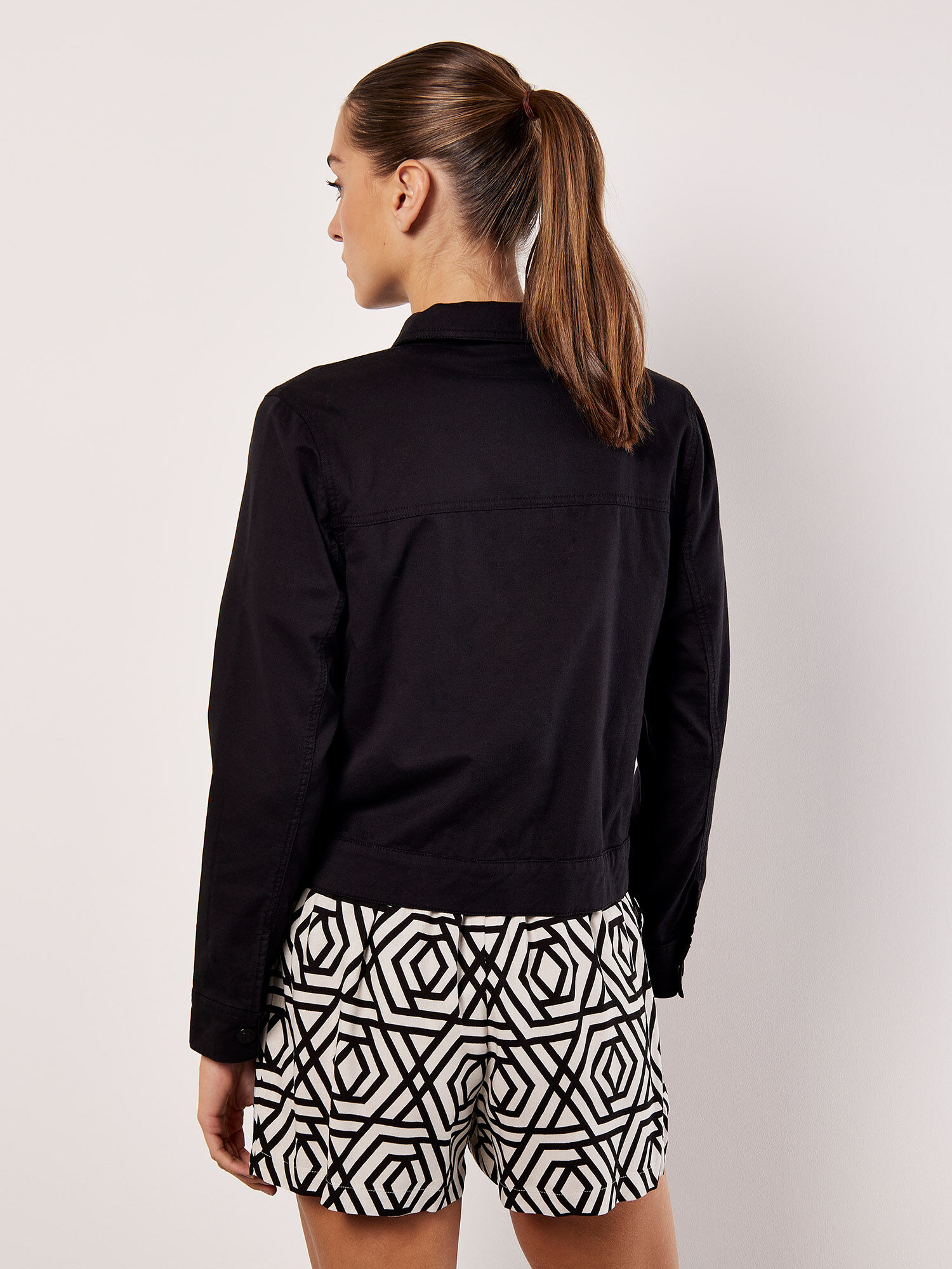 Short black denim jacket outlet