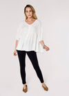 Textured Oversized Tier Top, White, large