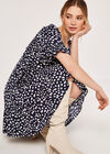 Spot Tiered Mini Dress, Navy, large