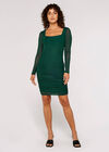 Micro Dot  Bodycon Dress, Green, large