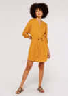Tetra-Tie Mini Shirt Dress, Mustard, large