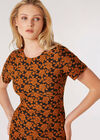 Rose Jacquard Mini Dress, Rust, large