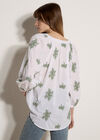 Embroidered Floral Blouse, Green, large
