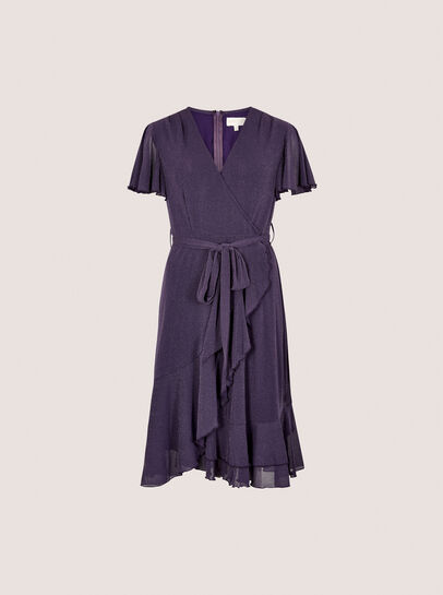 Sparkle Wrap Ruffle Mini Dress