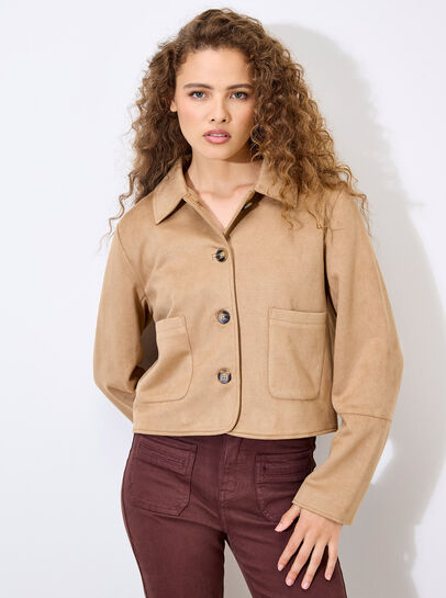 Suedette Cropped Jacket