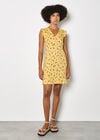 Vintage Floral Ruffle Mini Dress, Yellow, large