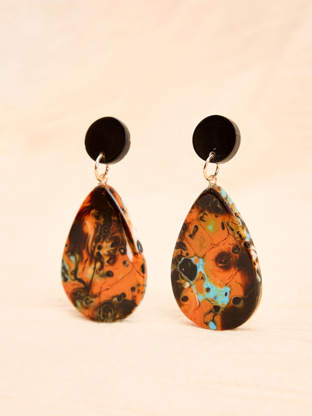 Image of Acrylic Bead Marble Drop Earrings