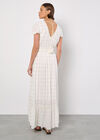 Embroidered Sequin Maxi Dress, White, large