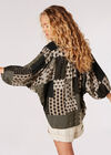 Patchwork Print Oversized Blouse, Khaki, large