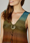 Orange Mesh Wooden Tunic, Orange, large