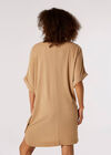 Soft Touch Batwing Mini Dress , Stone, large
