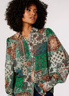 Paisley Patchwork Shimmer Shirt, Green, large