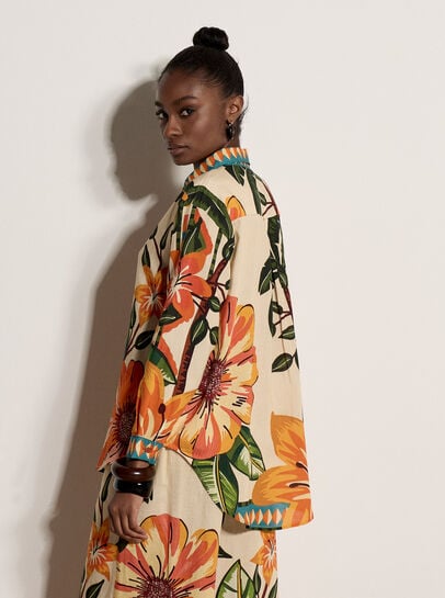 Tropical Floral Print Shirt
