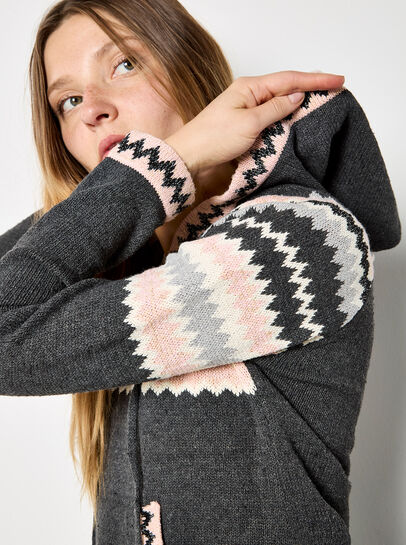 Chevron Sparkle Hooded Jumper
