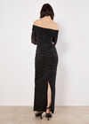 Sparkle Mesh Maxi Dress, Black, large