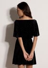 Multicolour Gem Velvet Mini Dress, Black, large