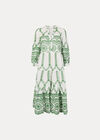 Floral Broderie Anglaise Midi Dress, Green, large