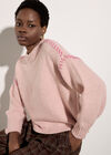Blanket Stitch Chunky Knit Jumper, Pink, large