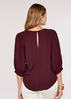 Puff Sleeve Top, Burgundy, large