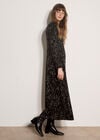 Jersey Knit Leopard Print Maxi Dress, Khaki, large