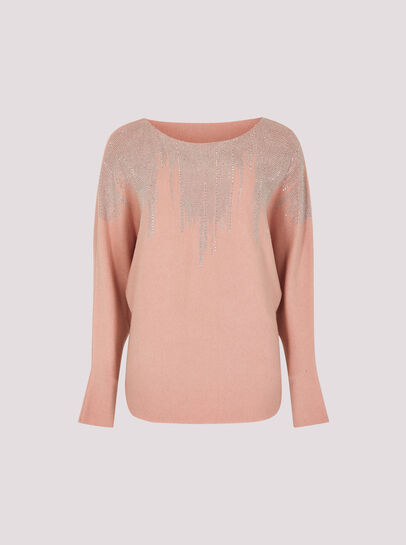 Embellished Stud Batwing Jumper