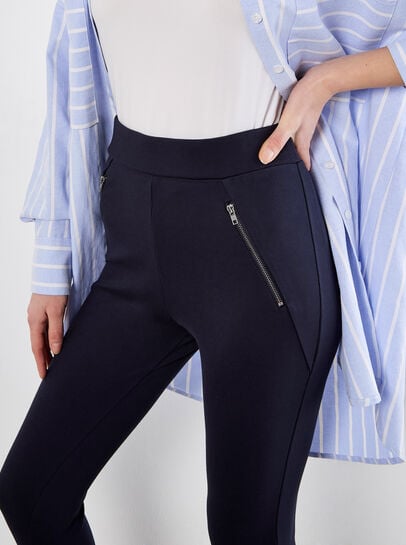 Zip Pocket Stretch Skinny Fit Leggings