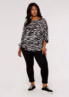 Curve Animal Print Top, Grey, large