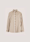 Twill Stripe Oversized Shacket, Stone, large
