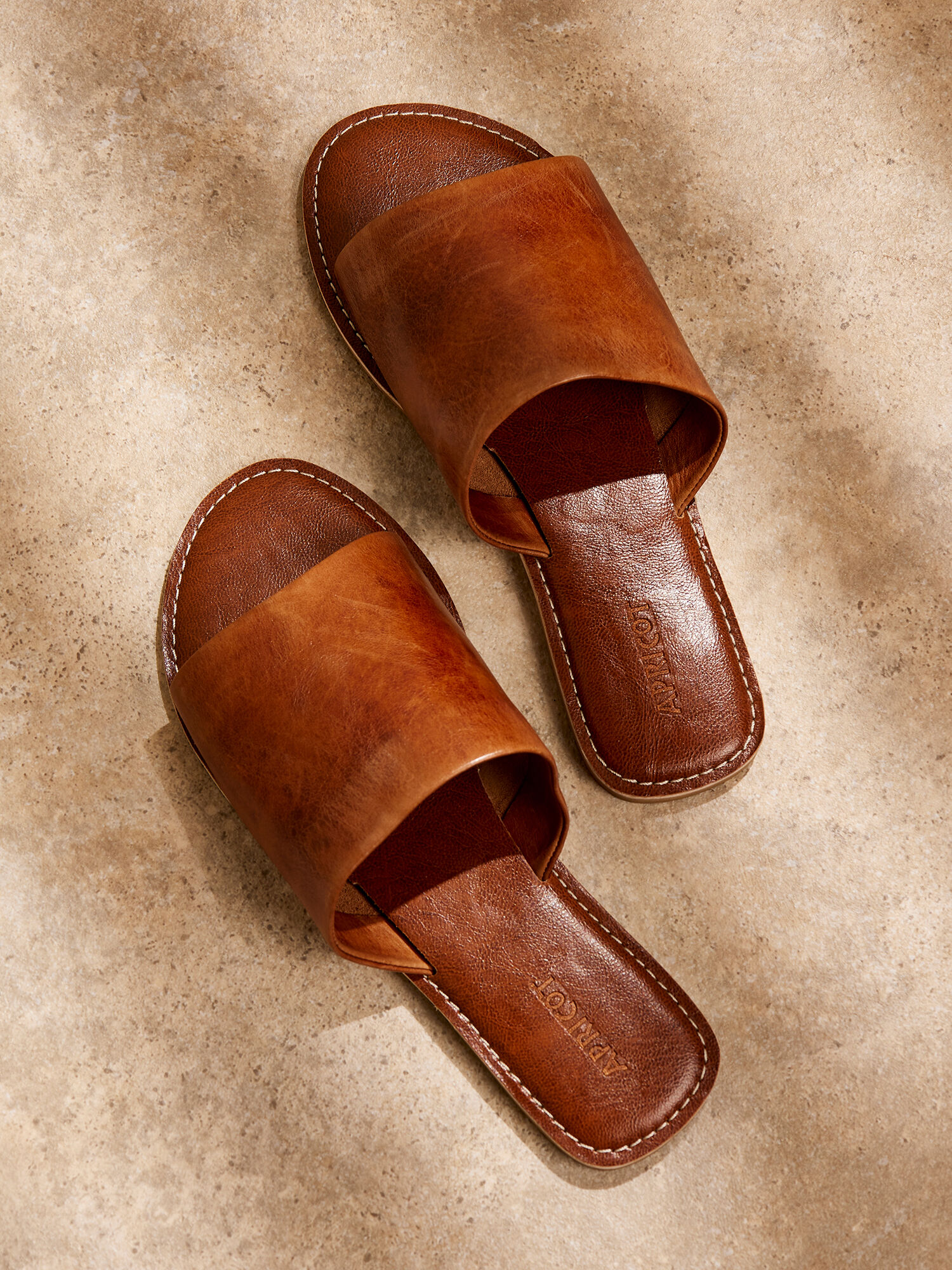 Soft Leather Mules Apricot Clothing