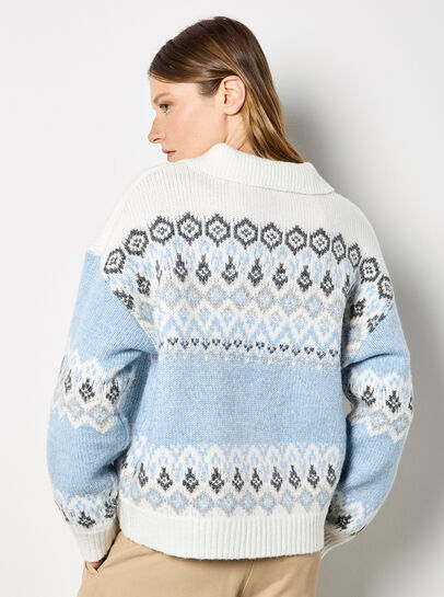Open Collar Fair Isle Jumper