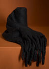 Soft Boucle Knit Scarf, Black, large