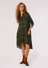 Diamond Print Shirt Mini Dress, Khaki, large