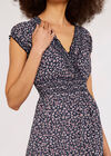Ditsy Smock Maxi Dress, Navy, large