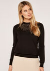 Sequin & Stud Jumper, Black, large