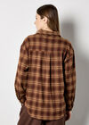 Check Print Shirt, Brown, large